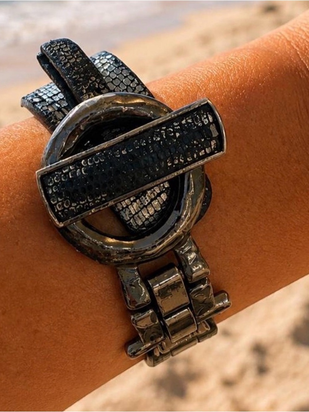 Roberto Mantellassi signed Italian leather bracelet